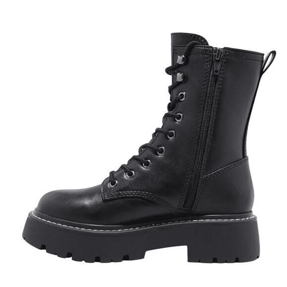 Women's Wild Fable Logan Lug Combat Chunky Boots Black Size 9.5 - Picture 3 of 6